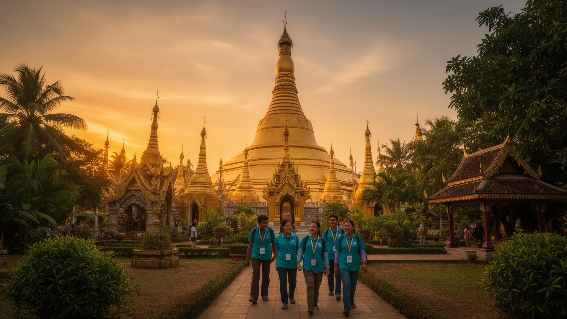 Volunteers working with communities in Myanmar